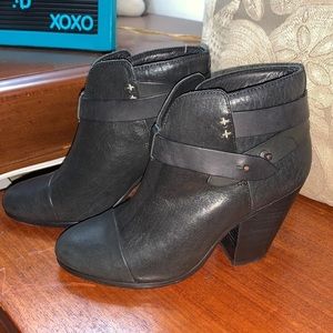 𝅺RAG and Bone Harrow Leather Boots Black Size 3